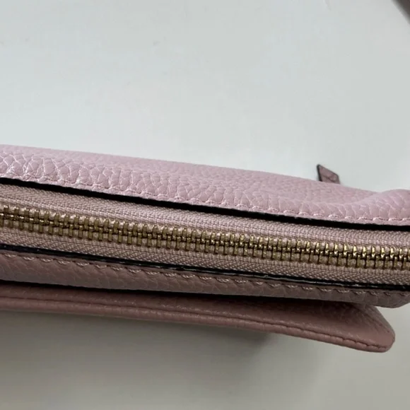 Kate Spade pink gold leather  shoulder bag.purse classic striped interior - Picture 10 of 11